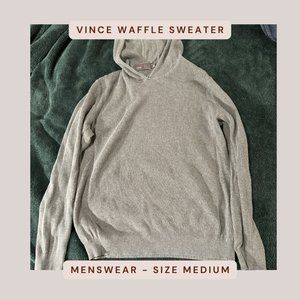 Vince Men's Waffle Knit Hoodie - Size Medium